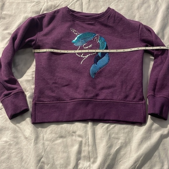 Falls Creek Girls M 7/8 Unicorn Sequins Winter / Fall Top - Picture 3 of 8